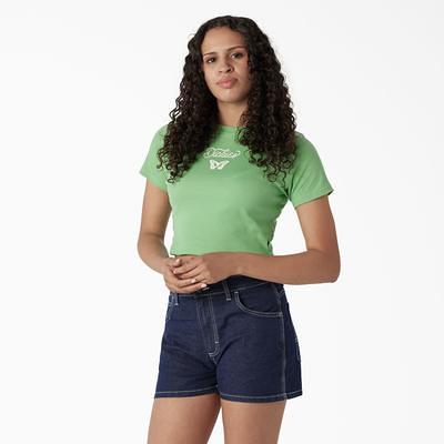 Dickies Women's Butterfly Graphic Cropped Baby T-Shirt - Apple