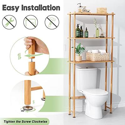 Over-The-Toilet Storage Cabinet Rack, Bathroom Organizer Shelf Over Toilet,  Freestanding Space Saver Toilet Stands With 2 Hooks - Yahoo Shopping