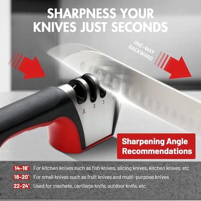 LESHP Rolling Knife Sharpener Tool, Roller Edge Countertop Knife Sharpener  Kit Set Industrial Diamond Kitchen Knife Stone Set for Steel of Any