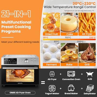 Air Fryer Oven OIMIS,32QT X-Large Air Toaster Oven Air Fryer Rotisserie Oven  Combo 21 IN 1 1800W Countertop Oven Dual Cook Patented Dual Air Duct System  8 Acces… in 2023