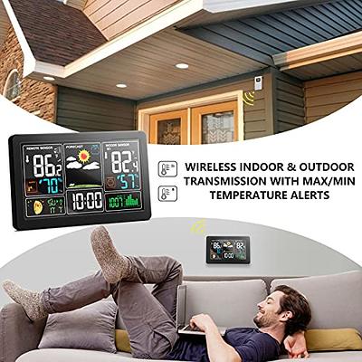 KALEVOL Weather Stations Wireless Indoor Outdoor Thermometers, Color  Display