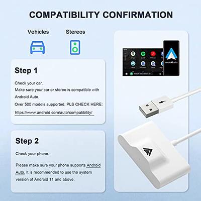 Wireless Android Auto Adapter,2023 Android Auto Wireless Dongle, A2A,  Direct Plug & Play, Easy Setup, for Factory Wired AA Cars, for Android  Phones