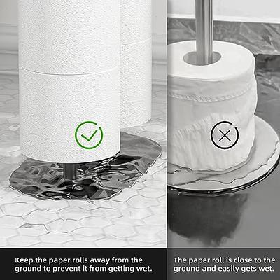 ROLABAM Heavy Weighted Toilet Paper Holder (with Reserve Function) Free Standing  Toilet Paper Holder Stand for