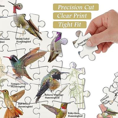 Wooden Jigsaw Puzzle 1000 Pieces, Hummingbird and Flower