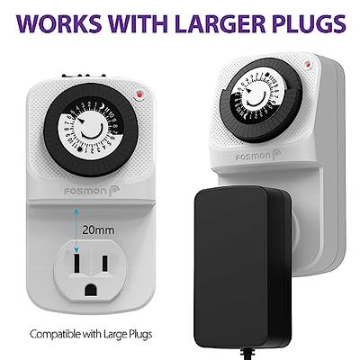 Century Mini Indoor 24-Hour Mechanical Outlet Timer 2 Prong 2-Pack