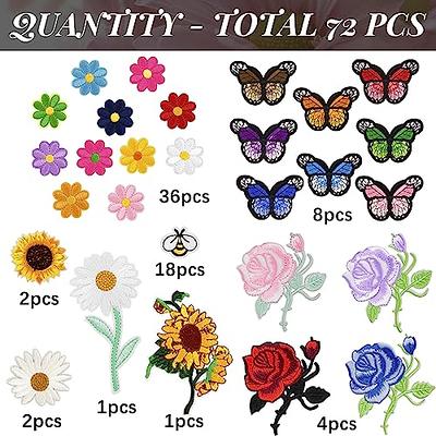 RETON 72 Pcs Embroidered Iron On Patches for Clothing, Butterfly Flower Iron  On Patches Set, Sunflower Bee Rose Daisy Embroidered Patches, Applique  Patches for Clothes, Jackets, Jeans, Backpacks - Yahoo Shopping