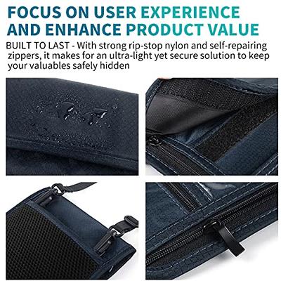 CHENSPRX Minimalist RFID Blocking Small Wallet with ID  Window,WaterResistant Zip Id Case Wallet with Lanyard Keychain for  Cards,Cash,Travel,Women,Men