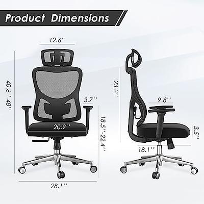 Misolant Ergonomic Office Chair with Footrest, Ergonomic Desk Chair with  Adjustable 2D Lumbar Support, High Back Office Chair with Adjustable