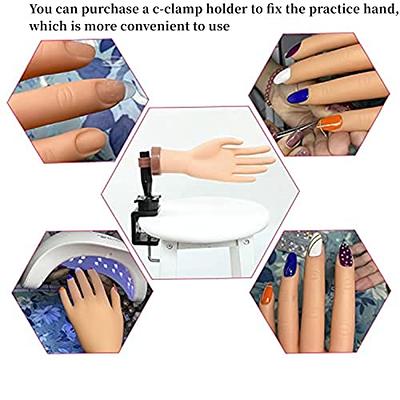 Acrylic Practice Hand for Acrylic Nails,Fake Hand for Fake Nails Practice  Flexible Nail Practice Hands Mannequin Hands for Nails Practice Hand Nail  Art Training Hand 1Pcs Nude hand