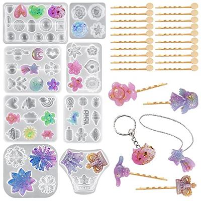 Hair Pin Resin Molds Barrette Resin Molds DIY Casting Mold Hair Clip  Silicone Molds Jewelry Molds for Epoxy Resin Hair Pin Keychain Pendant 