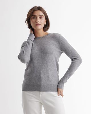 Women's The Classic Cashmere Crew in Heather Grey  100% Grade A Mongolian  Cashmere - Size XL by Quince - Yahoo Shopping