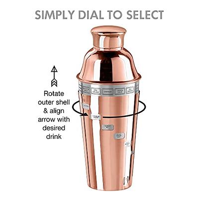 OGGI Dial A Drink Cocktail Shaker - Stainless Steel, 15 Recipes, Built in  Strainer, 34 oz - The Original and Only Dial A Drink - Ideal Home Bar Drink
