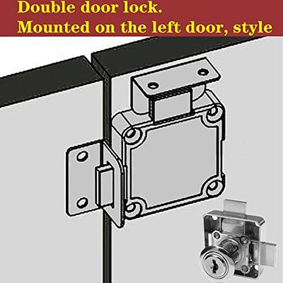 Double Door Cabinet Lock Cabinet Drawer Lock [Keyed Alike] Double Deadbolt  Door Lock[Left Side Door Mount]. Drilling Diameter 3/4/19mm for