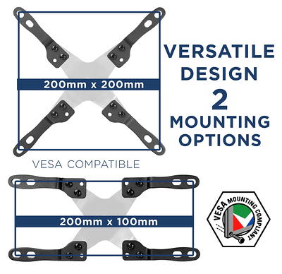 Heavy Duty 75x75, 100x100, 200x100, 200x200 VESA Mount - All in