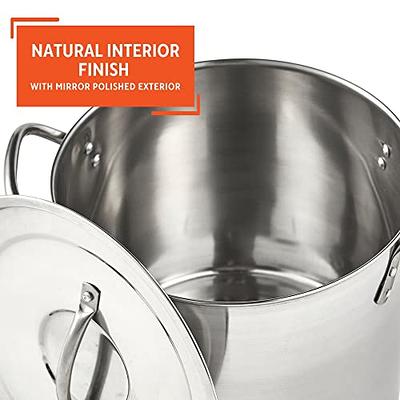 NutriChef 5-Quart Stainless Steel Stockpot - 18/8 Food Grade Heavy Duty  Large Stock Pot for Stew, Simmering, Soup, Includes Lid, Dishwasher Safe