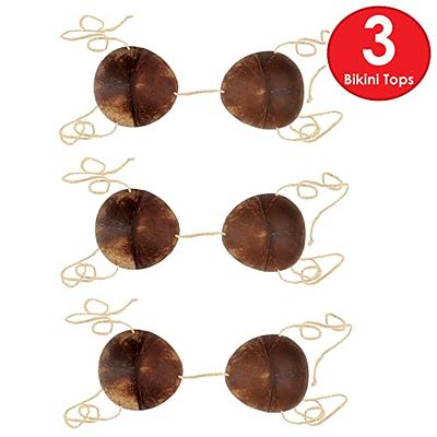 Beistle S50460AZ3 3 Pieces Coconut Shell Bikini Top Bras for Summer Luau  Hawaiian Theme Party - Halloween Hula Girl Costume Accessories, Coconut  Raffia, Brown/Tan : : Toys