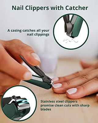 Toenail Clippers for Seniors Thick Toenails Nail Clipper Set with Ingrown  Toenail Tool & 16mm Wide Opening Nail Clippers for Men & 360 Degree Rotary Fingernail  Clipper & Leather Case and Nail