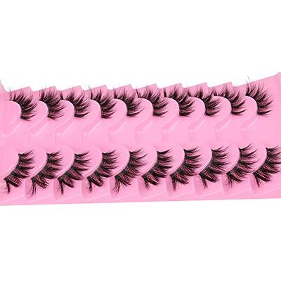 FANXITON Half Lashes Natural False Eyelashes Wispy 15mm Short Cat Eye  Lashes Clear Band Lashes 10 Pairs Faux Mink Lashes Sets Pack - Yahoo  Shopping