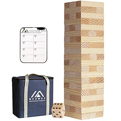 Large Tower Wooden Stacking Outdoor Games for Adults and Family Yard Lawn Blocks  Games - Includes Rules and Carrying Bag-54 Pcs Premium Wood: Buy Online at  Best Price in UAE 