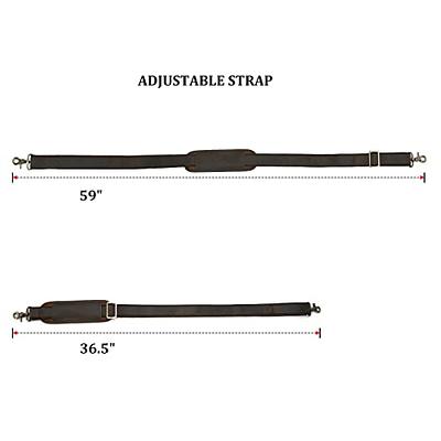 JAKAGO 55 inches Universal Shoulder Strap Replacement Adjustable PU Leather  Shoulder Bag Strap with Metal Swivel Hooks for Crossbody Bag Briefcase