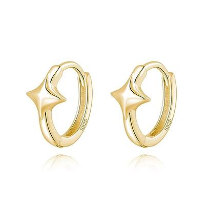 Dashing Star Gold Hoop Earrings | Initial Necklace | Dana Seng Jewelry  Collection