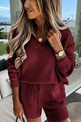  2 Piece Outfits For Women Pullover Long Sleeve Set