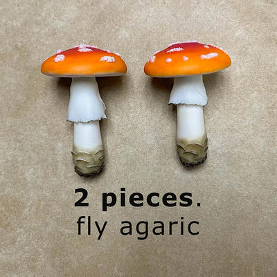 Mini mushrooms fly agaric for decor. Fairy garden mushrooms