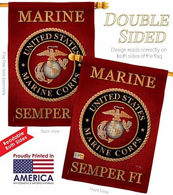 Marine Corps Burlap House Flag Armed Forces USMC Semper Fi United