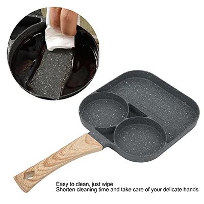 Nonstick Egg Frying Pan - 3 Section Square Grill Pan Divided