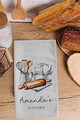  Personalized Kitchen Utensils Tea Towel, Waffle Weave