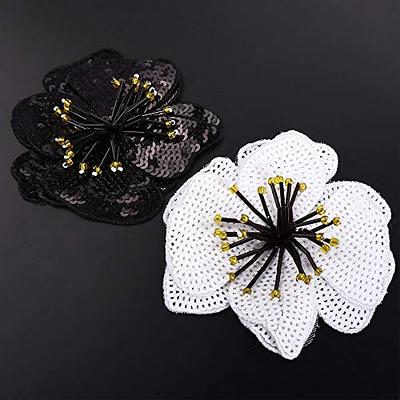 1-1/4 Iron-On Embroidery Sequin Flower Applique Patch