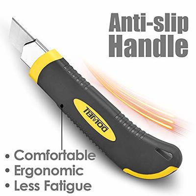 DIYSELF 1 Pack Box Cutter Knife, Soft Grip Handle, Utility Knife  Retractable for Home, Office, School Use, Razor Knife, Box Cutter Heavy  Duty for