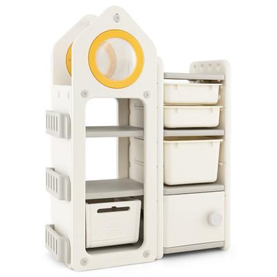 Lerliuo Kids Toy Storage Organizer, Children Small Bookcase and Pink