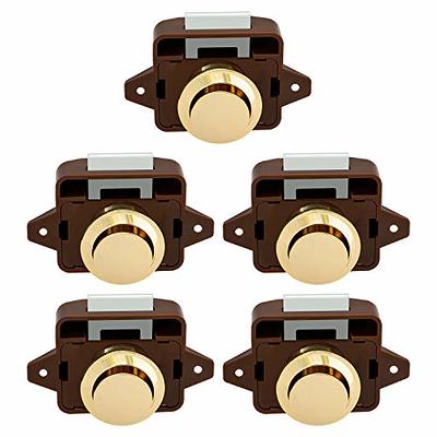 OCGIG 5 PCS Push Button Latch Cabinet Door Catch Keyless Cupboard Locks for  RV Yachts Motorhome Camper Caravan - Yahoo Shopping