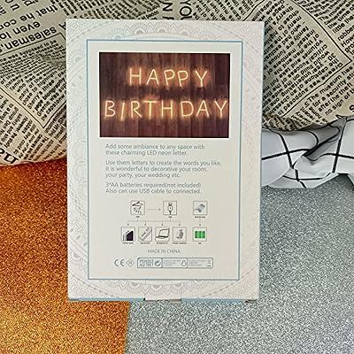 Happy Birthday USB Neon Sign Light Wall Decor