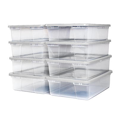 Hefty Medium 8.5-Gallons (34-Quart) Clear Base with White Lid Tote with  Latching Lid in the Plastic Storage Containers department at