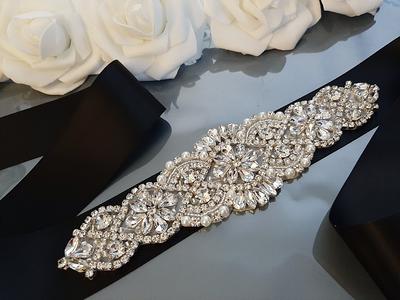 Black Bridal Belt, Wedding Belt For Bride, Sash, Black, Rhinestone - Yahoo  Shopping