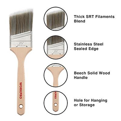 WORKPRO Paint Brushes Set, 5-Piece Professional Flat and Angle Sash Paint  Brush with Wood Handle for Walls, Trim, Cabinets, Doors, Fences, Decks,  Crafts, DIY, and Stains - Yahoo Shopping