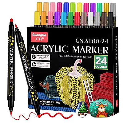 Oficrafted 60 Colors Dual Tip Acrylic Paint Pens Markers, Premium Acrylic  Paint Markers with Brush and Fine Tip, Acrylic Paint Pens for Rock  Painting