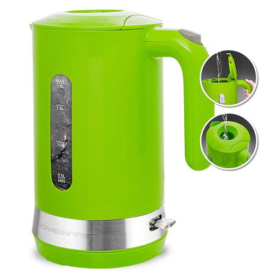 Ovente Glass Electric Tea Kettle 1.8 Liter BPA Free Cordless Body, 1500W  Instant Hot Water Boiler