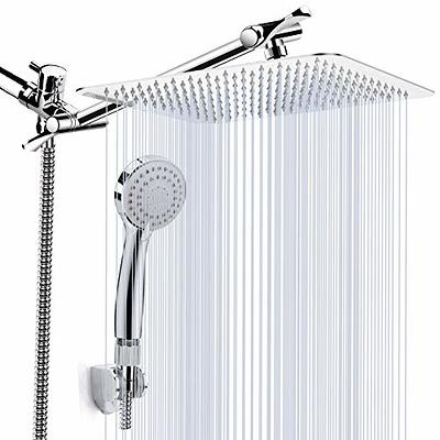 Shower Head, 10'' High Pressure Rainfall Shower Head with 3 Settings  Handheld Shower Combo with 11''Extension Arm, Anti-leak Square Rain Shower  Head with 78'' Hose/Holder(Matt Black Shower Heads) 