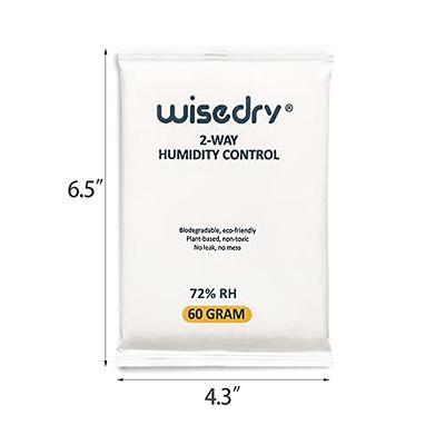 wisedry 2 Way Humidity Control Packs 72% RH - No Leaking, 60 Gram