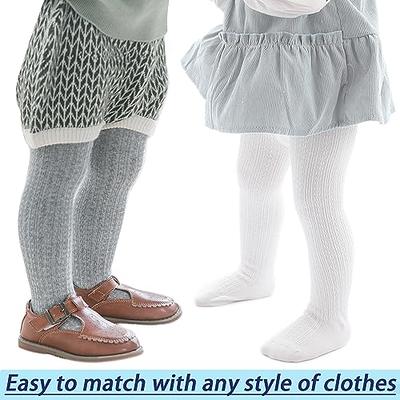 2-pack Cable-knit Wool-blend Tights - Green/natural white - Kids