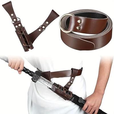 Armory Replicas – Handcrafted Leather Sword Frog – Medieval Costume  Adjustable Weapon Belt Holster Holder – Left Handed - Deep Brown - Yahoo  Shopping