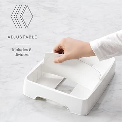 Expandable food container lid organizer,large capacity adjustable 10 dividers
