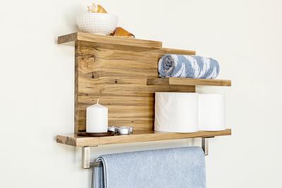 Bathroom Shelf Organizer with Modern Towel Bar