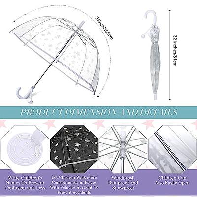 Sweetude 4 Pcs 39 Inch Kids Umbrellas for Rain Clear Bubble