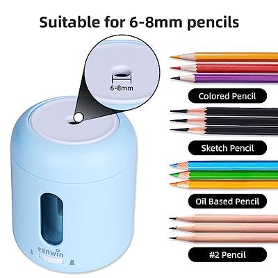 tenwin Electric Pencil Sharpener for Colored Pencils, Battery Operated  Pencil Sharpeners for No.2 and 6-12mm Pencils, Dual Hole for Office School