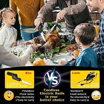 Electric Knife Cordless Stainless Steel White Kitchen Tool Knife For Fruit  Vegetable Meat Cleaver Cutter Tool Without Battery