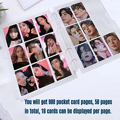 900 Pockets Photocard Binder Sleeves Double-Sided 50 Packs 9 Pockets  Ultra-Clear Trading Card Page Sleeves Trading Card Pages Fit 3 Ring Binder  for Kpop Photocard,Bussiness Cards, Sports Game Card - Yahoo Shopping